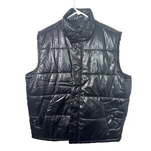 NEW J. Ferrar Black Shiny Puffer Vest XXLarge